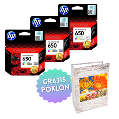 Komplet tinta HP CZ102AE nr.650 (boja), original, 3 komada + GRATIS POKLON