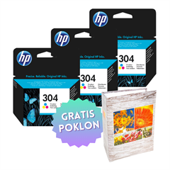 Komplet tinta HP N9K05AE nr.304 (boja), original, 3 komada + GRATIS POKLON