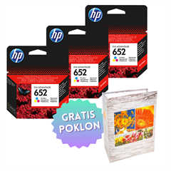 Komplet tinta HP F6V24AE nr.652 (boja), original, 3 komada + GRATIS POKLON
