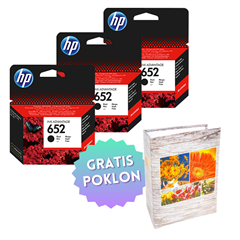 Komplet tinta HP F6V25AE nr.652 (crna), original, 3 komada + GRATIS POKLON