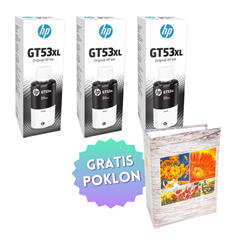 Komplet bočica za HP GT53 XL (1VV21AE) (crna), original, 3 komada + GRATIS POKLON