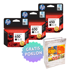 Komplet tinta HP CZ101AE nr.650 (crna), original, 3 komada + GRATIS POKLON