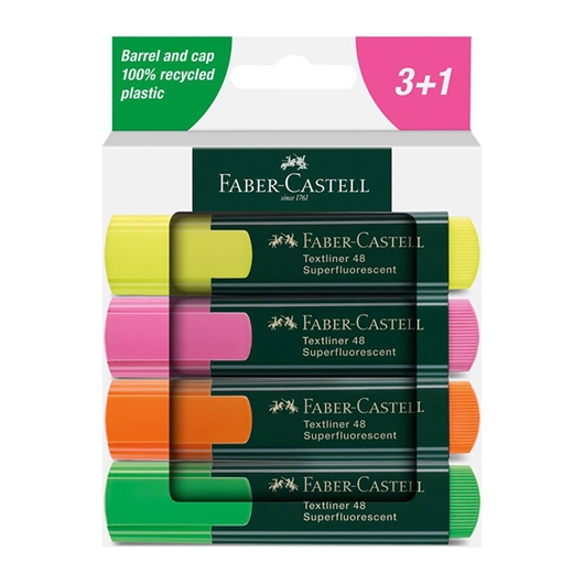 Marker Faber-Castell Fluo 48 (3 + 1), 4 komada