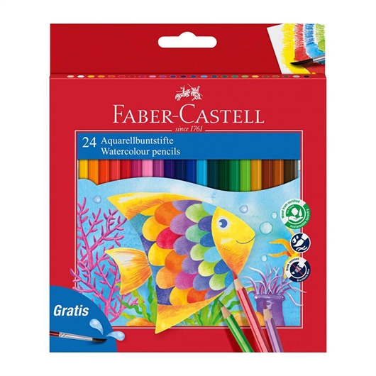 Akvarelne bojice Faber-Castell Aqua, 24 komada + kist