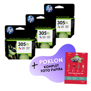 Komplet tinta HP 3YM63AE nr.305XL (boja), original, 3 komada + GRATIS POKLON