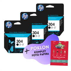 Komplet tinta HP N9K06AE nr.304 (crna), original, 3 komada + GRATIS POKLON