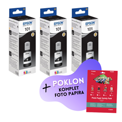 Komplet bočica za Epson 101 (C13T03V14A) (crna), original, 3 komada + GRATIS POKLON