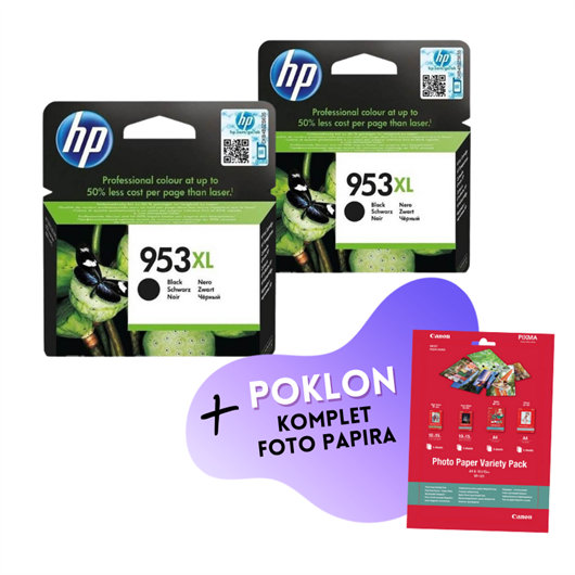Komplet tinta HP L0S70AE nr.953XL (crna), original, 2 komada + GRATIS POKLON