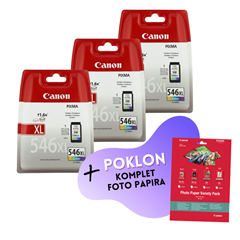 Komplet tinta Canon CL-546 XL (boja), original, 3 komada + GRATIS POKLON