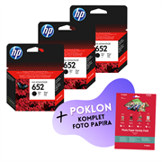Komplet tinta HP F6V25AE nr.652 (crna), original, 3 komada + GRATIS POKLON