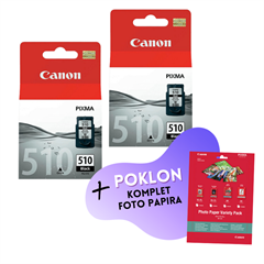 Komplet tinta Canon PG-510 (crna), original, 2 komada + GRATIS POKLON