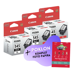 Komplet tinta Canon PG-545 XL (crna), original, 3 komada + GRATIS POKLON