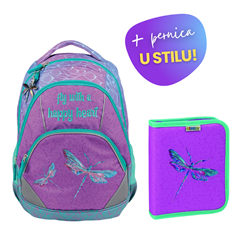 Komplet Street Dragonflies: ruksak + pernica