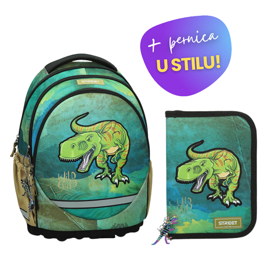 Komplet Street Dino 1: ruksak + pernica