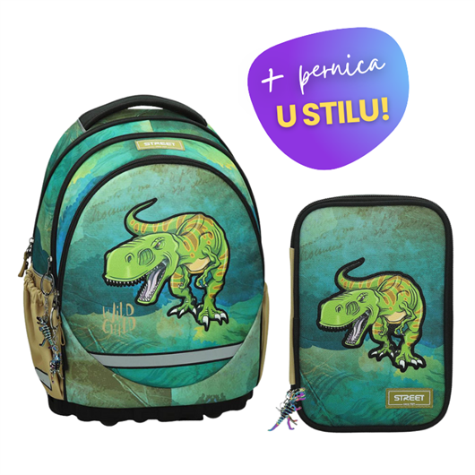 Komplet Street Dino 2: ruksak + pernica