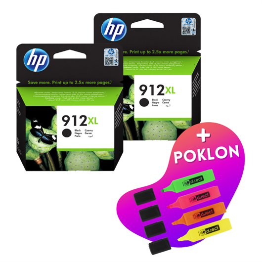 Komplet tinta HP 3YL84AE nr.912XL (crna), original, 2 komada + GRATIS POKLON