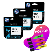 Komplet tinta HP 3YM61AE nr.305 (crna), original, 3 komada + GRATIS POKLON