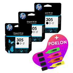 Komplet tinta HP 3YM61AE nr.305 (crna), original, 3 komada + GRATIS POKLON