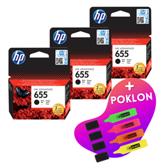 Komplet tinta HP CZ109AE nr.655 (crna), original, 3 komada + GRATIS POKLON