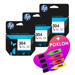Komplet tinta HP N9K05AE nr.304 (boja), original, 3 komada + GRATIS POKLON