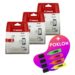 Komplet tinta Canon CL-546 XL (boja), original, 3 komada + GRATIS POKLON