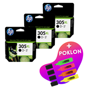 Komplet tinta HP 3YM62AE nr.305XL (crna), original, 3 komada + GRATIS POKLON