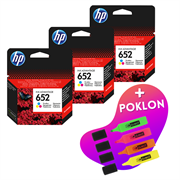 Komplet tinta HP F6V24AE nr.652 (boja), original, 3 komada + GRATIS POKLON