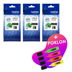 Komplet tinta Brother LC462XLBK (crna), original, 3 komada + GRATIS POKLON
