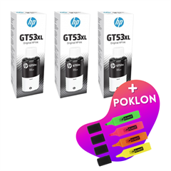 Komplet bočica za HP GT53 XL (1VV21AE) (crna), original, 3 komada + GRATIS POKLON