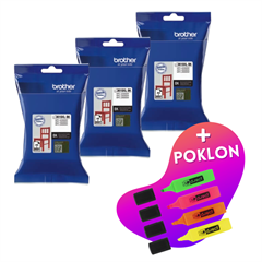 Komplet tinta Brother LC3619XLBK (crna), original, 3 komada + GRATIS POKLON