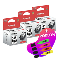 Komplet tinta Canon PG-545 XL (crna), original, 3 komada + GRATIS POKLON