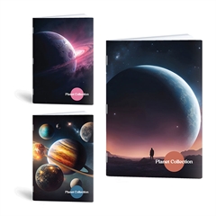 Komplet bilježnica A4 Rucksack Only, Planeti, crte s 9 mm rubom, 52 listova, sortirano, 4 + 1 GRATIS
