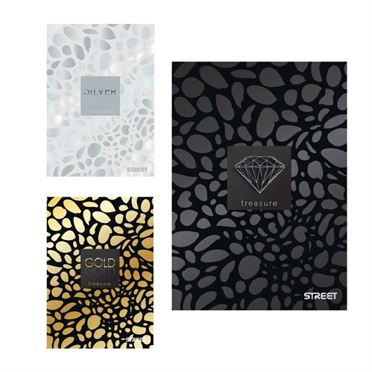 Komplet bilježnica A4 Street Treasures, crte s rubom, 54 listova, sortirano, 7 + 3 GRATIS