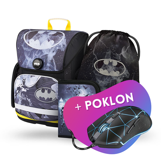 Komplet za prvašiće Baagl Ergo Batman Storm Fidlock (3-dijelni) + POKLON