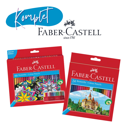 Školski komplet bojica Faber-Castell Grad, 60 + 24 komada