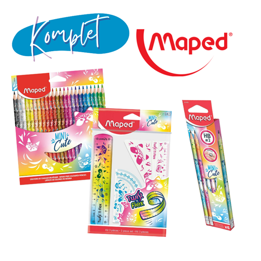 SUPER školski komplet Maped Cute Mini, 3 + 6 + 24 komada