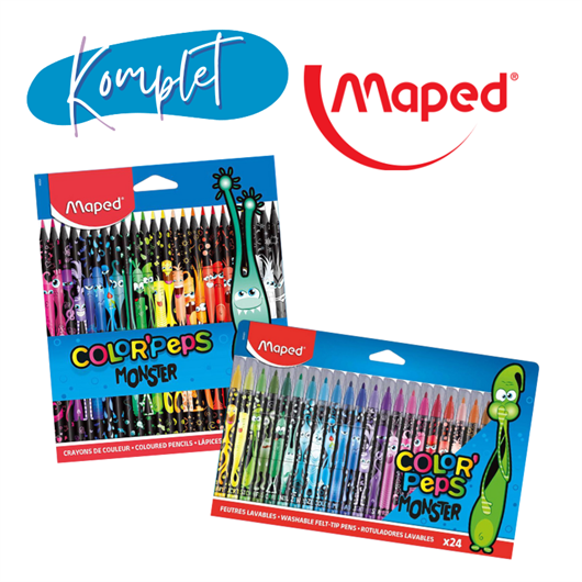 Školski komplet Maped Monster, 24 + 24 komada