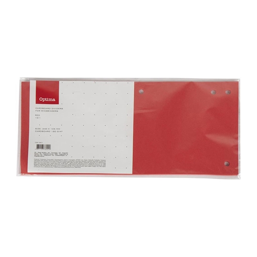Pregrada kartonska Optima 240 x 105 mm, 10 komada, crvena