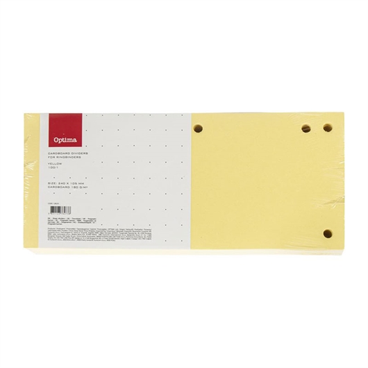Pregrada kartonska Optima 240 x 105 mm, 100 komada, žuta