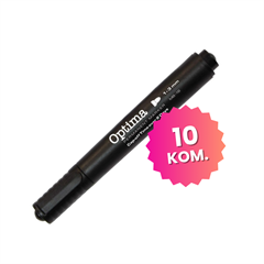 Komplet markera Optima Permanent (crna), 10 komada