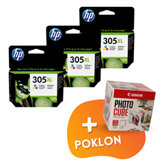 Komplet tinta HP 3YM63AE nr.305XL (boja), original, 3 komada + GRATIS POKLON