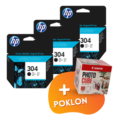 Komplet tinta HP N9K06AE nr.304 (crna), original, 3 komada + GRATIS POKLON