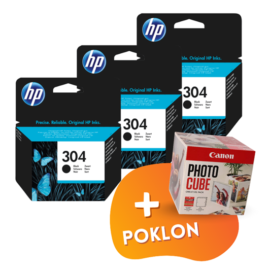 Komplet tinta HP N9K06AE nr.304 (crna), original, 3 komada + GRATIS POKLON