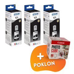 Komplet bočica za Epson 101 (C13T03V14A) (crna), original, 3 komada + GRATIS POKLON