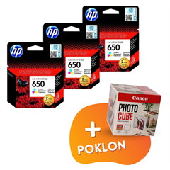 Komplet tinta HP CZ102AE nr.650 (boja), original, 3 komada + GRATIS POKLON