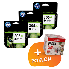 Komplet tinta HP 3YM62AE nr.305XL (crna), original, 3 komada + GRATIS POKLON
