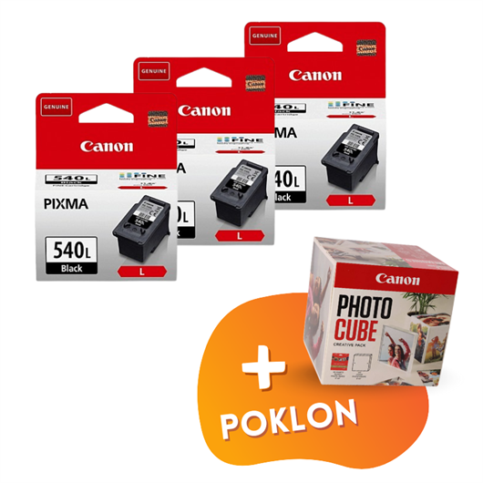 Komplet tinta Canon PG-540L (crna), original, 3 komada + GRATIS POKLON