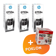 Komplet bočica za HP GT53 XL (1VV21AE) (crna), original, 3 komada + GRATIS POKLON