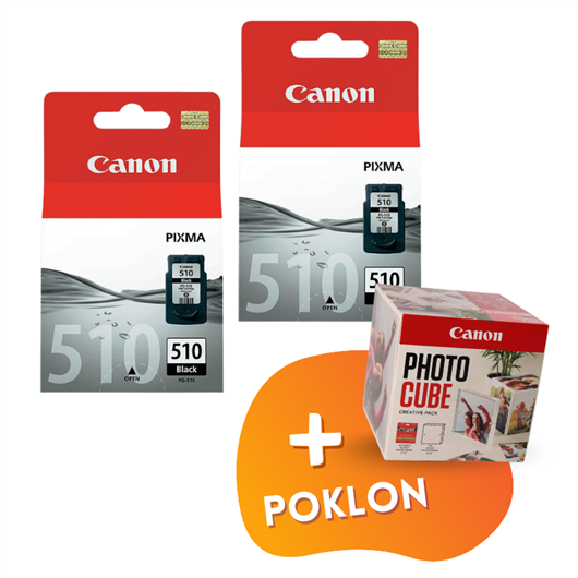 Komplet tinta Canon PG-510 (crna), original, 2 komada + GRATIS POKLON