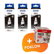 Komplet bočica za Epson C13T66414A (crna), original, 3 komada + GRATIS POKLON